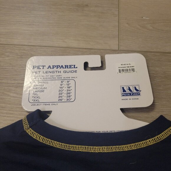 Michigan Wolverines Pet Tee Shirt Collegiate College Blue Gold Extra Large XL - Picture 5 of 5
